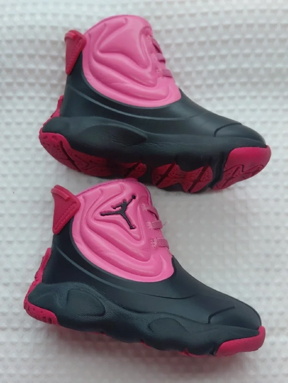 NIKE AIR JORDAN DRIP 23 GIRLS RAIN BOOT PINK BLACK SZ 8C